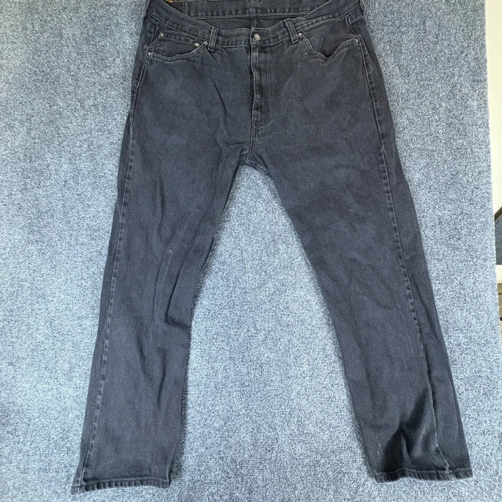 Levi's 505 Jeans Mens 40x32 Black Denim Mid Rise Stretch Streetwear Straight Fit